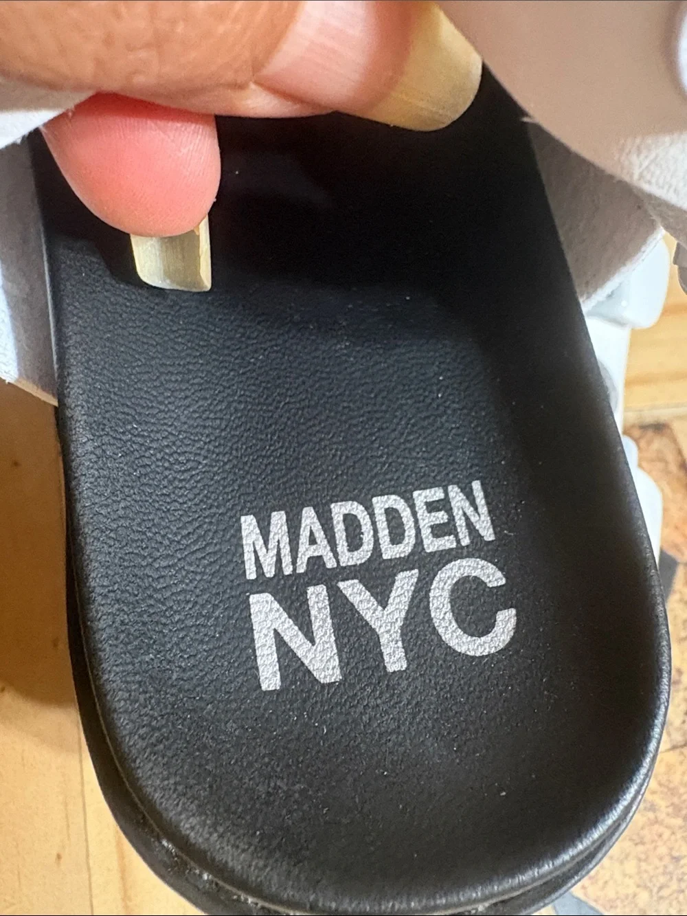 NWOT. Kids White Strappy Sandals with Black Sole
